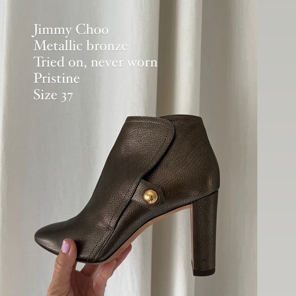 Jimmy Choo metallic bronze bootie. Size 37 - Picture 3 of 4